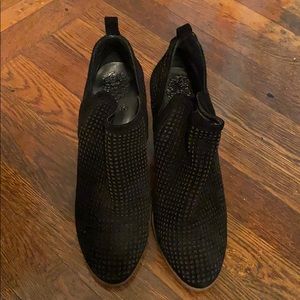 Suede booties by Vince Camuto.